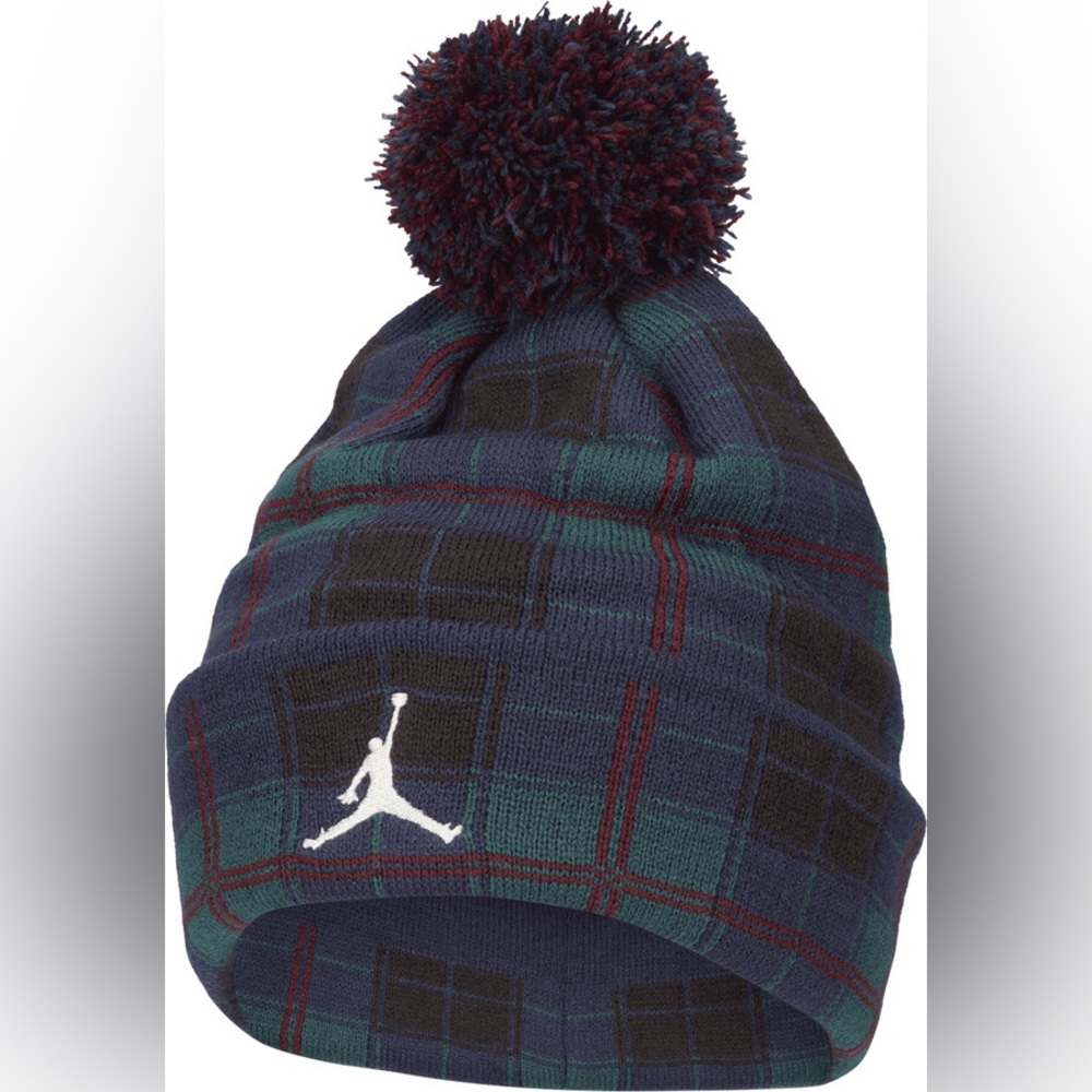 Jordan Plaid Pom Beanie Big Kids' Hat